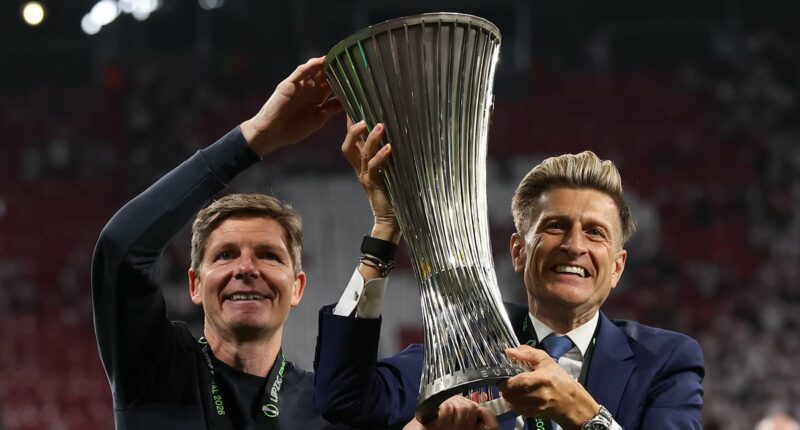 'Good guys WIN': Crystal Palace owner Steve Parish aims brutal dig at Nottingham Forest and UEFA as Eagles soar to Conference League glory after being booted out of Europa League