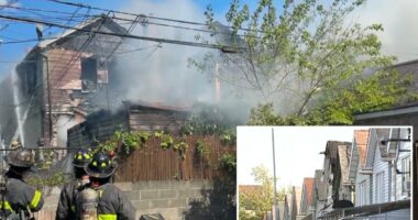 14 injured, including 12 firefighters, after fast-spreading fire tears through NYC homes