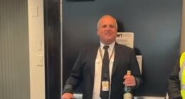 A retiring Spirit pilot's last flight was canceled by the budget carrier's sudden closure. See his impromptu celebration.