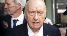 Alan Jones leaves Downing Centre Local Court on December 18, 2024. Photo: Rhett Wyman / SMH