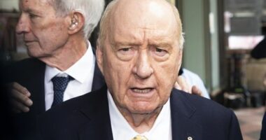 Alan Jones leaves Downing Centre Local Court on December 18, 2024. Photo: Rhett Wyman / SMH