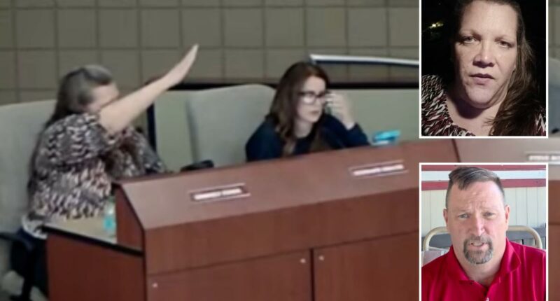 Arizona school board member Kim Fisher gives Nazi salute shouts heil at boad president Paul Carver