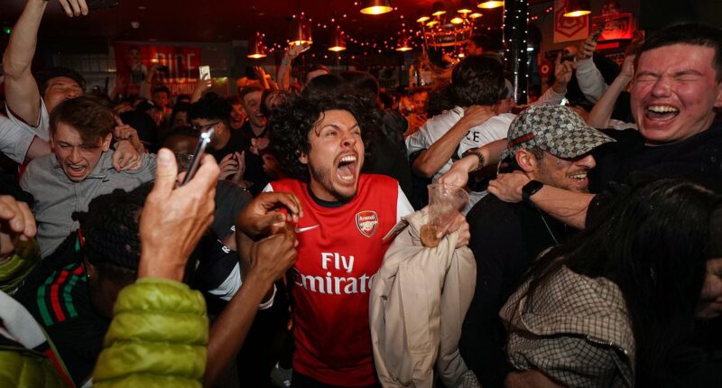 Arsenal fans paint North London red as they celebrate first Premier League win in 22 years