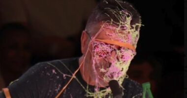BGT in hysterics as Simon Cowell is sprayed with silly string