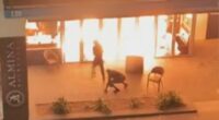 The restaurant was set on fire yesterday morning.