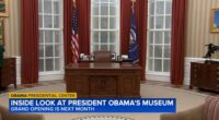 Barack Obama Presidential Center news: ABC7 gets inside look at Oval Office replica in Jackson Park, Chicago Obama Center