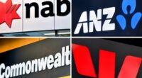 A composite image of signage of Australia's 'big four' banks ANZ, Westpac, the Commonwealth Bank (CBA) and the National Australia Bank (NAB) signage in Sydney, Saturday, May 5, 2018.