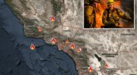 California wildfires rage with 22K acres scorched, minimal containment