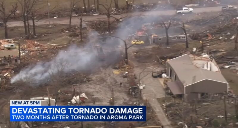 Chicago-area weather: Kankakee County residents recovering 2 months after deadly tornado leaves devastating damage in Aroma Park
