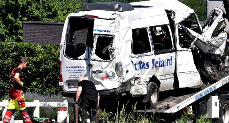 Crash involving speeding train, minibus in Belgium leaves 4 dead including 2 children
