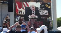 Crowds gather to hear Trump headline prayer meeting on National Mall