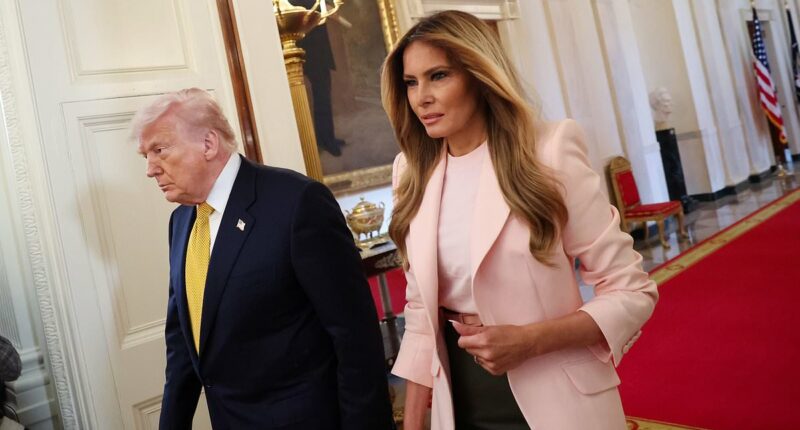 Donald Trump woos military mothers with shiny grin next to Melania