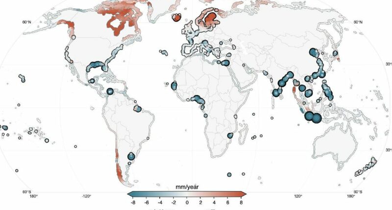 Earth's sinking cities: Study reveals areas subsiding toward sea level