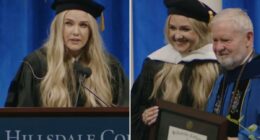 Erika Kirk recalls Charlie Kirk during Hillsdale graduation speech