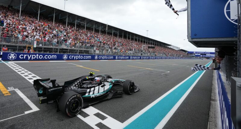 F1 Miami Grand Prix: 19-year-old Mercedes driver Kimi Antonelli of Italy wins Miami Grand Prix for his 3rd straight F1 victory