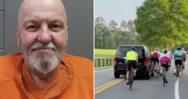 Georgia driver Jerry Ross allegedly ran over two cyclists riding along road