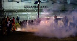 Gov. Sherrill blames ICE, defends rioters after deploying troopers to quell violent mob