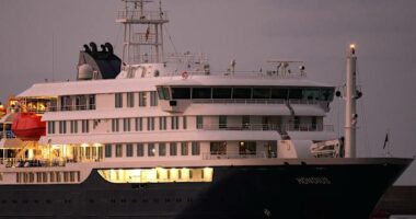Hantavirus-stricken cruise ship arrives at Tenerife in Spain's Canary Islands