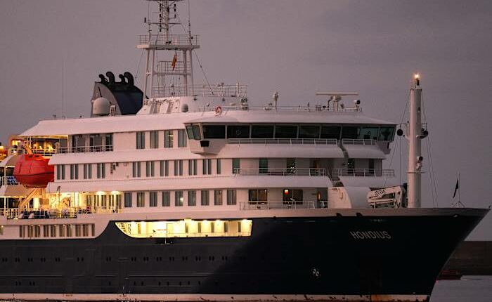 Hantavirus-stricken cruise ship arrives at Tenerife in Spain's Canary Islands