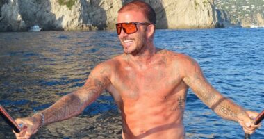 Happy Birthday! David Beckham, 51, shows off his chiselled physique