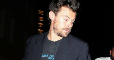 Harry Styles sports a voyeuristic graphic T-shirt in London