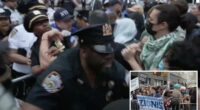 Hateful anti-Israel mob descends on historic NYC synagogue, clash with cops in chaotic protest
