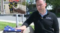 Indiana firefighter duo return lost American flag to stranger's home