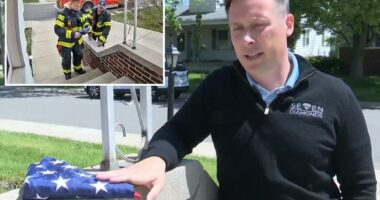 Indiana firefighter duo return lost American flag to stranger's home