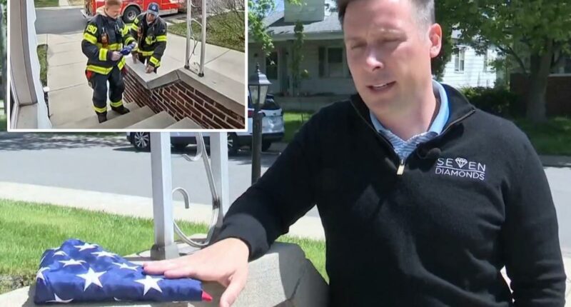 Indiana firefighter duo return lost American flag to stranger's home
