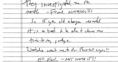 Jeffrey Epstein's purported suicide note.