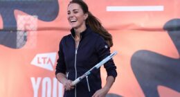 Kate reveals she plays padel with her parents Carole and Michael Middleton as she discusses 'world's fastest-growing sport' at garden party