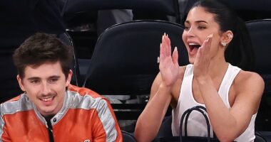 Kylie Jenner and Timothee Chalamet share a sweet kiss at Knicks game