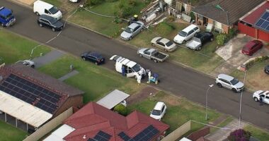 Police remain on scene this morning as they attempt to map out an "extensive" crime scene.