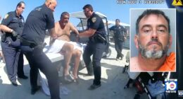 Man charges beachgoers with feet-long drill: Cops