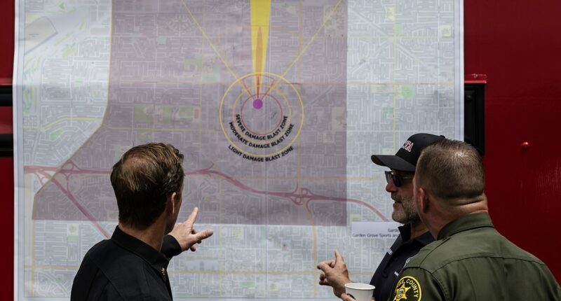 Map reveals blast radius of chemical tank on brink of exploding
