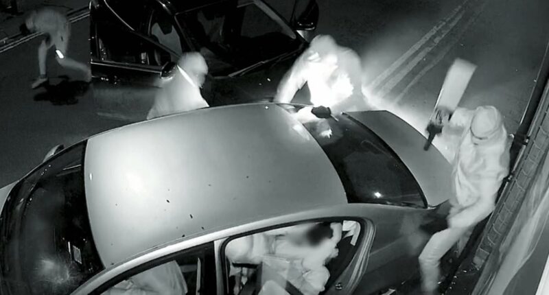 Masked gang ambush rivals by ram-raiding car before attacking them