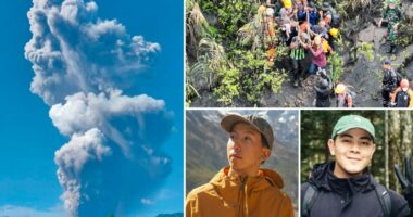 Missing hikers found dead and holding each other after volcano erupts
