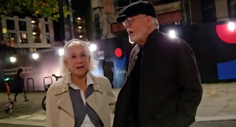 Moment Dame Helen Mirren is called an 'evil Zionist b****' as she is accosted by pro-Palestine stranger on London street