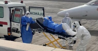 Moment critically ill Brit is evacuated from cruise ship