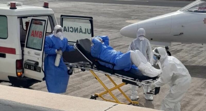 Moment critically ill Brit is evacuated from cruise ship