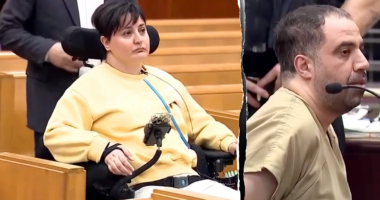Paralyzed subway victim confronts attacker, calls his actions 'evil' at sentencing
