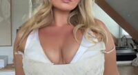 After copping online criticism for her eye-catching welcome party wedding dress, Aussie plus-sized model Riley Hemson has flaunted her very revealing reception ensemble