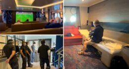 Quarantined cruise passengers sip coffee, watch soccer as health workers watch for symptoms of hantavirus