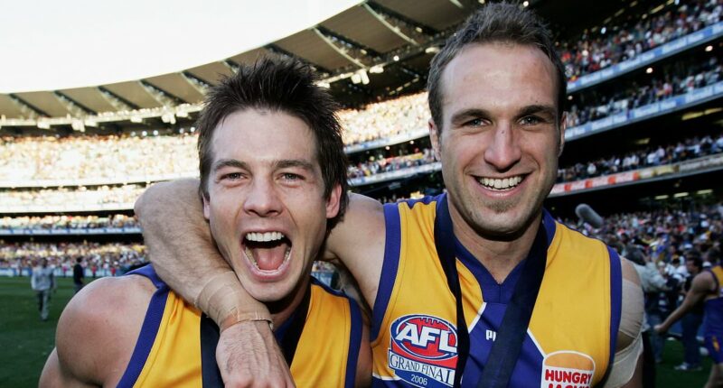 Reformed AFL bad boy Ben Cousins and former Eagles skipper Chris Judd reunite in Perth after travelling VERY different paths following their premiership success