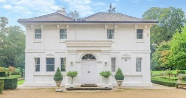 She's one of the favourites to become the new host of Strictly Come Dancing but Alex Jones already has a seismic job on her hands - renovating her country mansion (pictured)