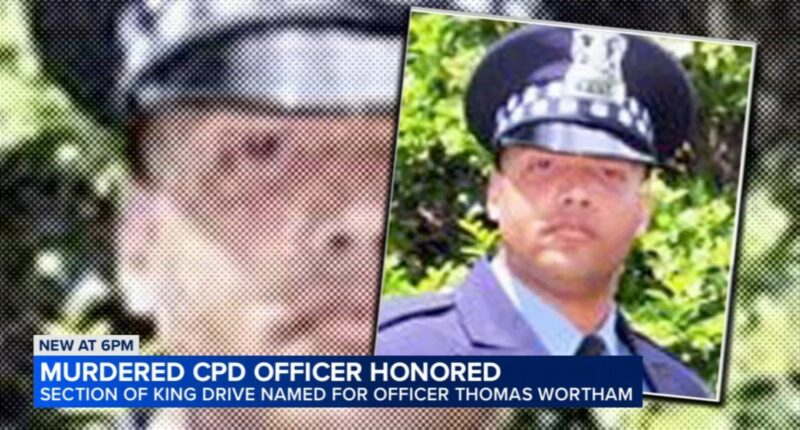 Section of King Drive and 35th Street in Chatham named after Chicago police Officer Thomas Wortham, killed in 2010 shooting