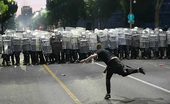 Serbian protesters clash with police after anti-government rally in Belgrade
