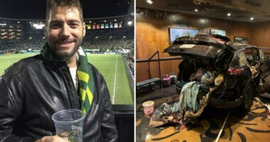 Shocking video shows bartender drive car bomb into his former workplace