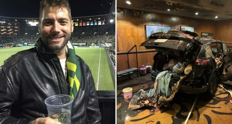 Shocking video shows bartender drive car bomb into his former workplace