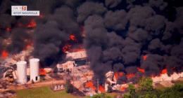 Shocking video shows giant black plume of smoke rising from Tennessee plastic recycling facility fire